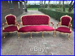 Antique Sofa/settee/couch + 2 Chairs In French Louis XVI