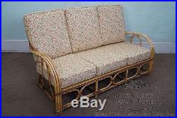 Antique Split Reed Rattan Bamboo Sofa