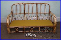 Antique Split Reed Rattan Bamboo Sofa
