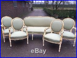 Antique Unique French Living Room Set Sofa/settee/couch+4 Chairs