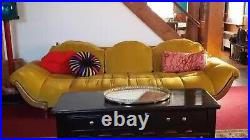 Antique Velvet Couch, Dark Yellow