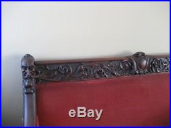 Antique Victorian 1870 Carved Parlor Settee & Armchair Sir Henry Oaks Canada
