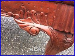 Antique Victorian Carved Sofa Chaise Settee Couch Ornate Button Tufted French