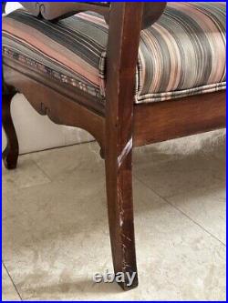 Antique Victorian Carved Walnut Settee