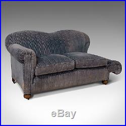 Antique Victorian Chesterfield Sofa Drop Arm Settee Quality Blue 2 Seater c1900