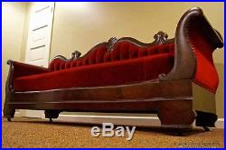 Antique Victorian Empire Serpentine Sofa