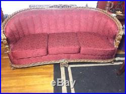 Antique Victorian Furniture set, Sofa and Chair
