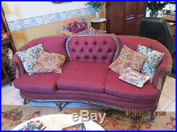 Antique Victorian Furniture set, Sofa and Wing Chairs
