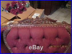 Antique Victorian Furniture set, Sofa and Wing Chairs