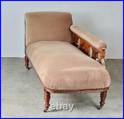 Antique Victorian Mahogany Sofa Chaise Longue Settee Century