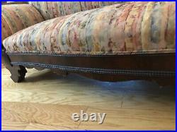 Antique Victorian Mahogany Sofa Decorative Carving/Serpentine Back