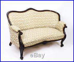 Antique Victorian Mahogany Two Seater Settee Sofa c. 1870