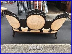 Antique Victorian Rosewood Belter Meeks Era Sofa Settee Couch