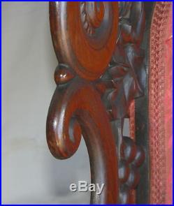 Antique Victorian Rosewood Recaimier / Méridienne Pierced Carved J H Belter
