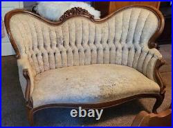 Antique Victorian Settee Couch Sofa