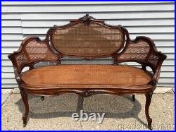 Antique Victorian Settee Love Seat Mandel Brothers Chicago Cane Seat chair