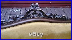 Antique Victorian Sofa Couch with Beautiful Carved Wood