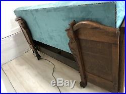 Antique Victorian Sofa Hide A Bed Lions Head Gothic Revival Couch