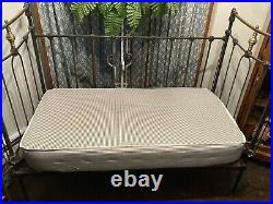 Antique Victorian Wrought Iron & Brass Baby Crib, Daybed, Settee, Loveseat