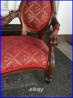 Antique Victorian carved Child Sofa
