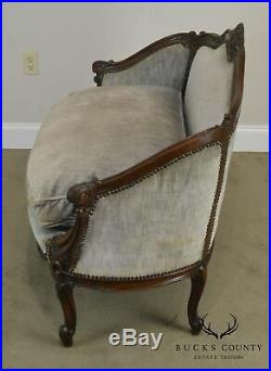 Antique Vintage 1920's Carved Mahogany Louis XV Rococo Carved Loveseat