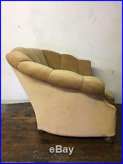 Antique Vintage 1930s Art Deco Mohair Sofa Couch & Chair Set Velvet Camel
