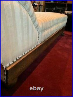 Antique Vintage Carved Oak Chaise Lounge Day Bed Fainting Couch All Restored