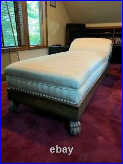 Antique Vintage Carved Oak Chaise Lounge Day Bed Fainting Couch All Restored