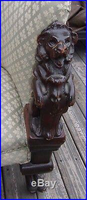 Antique Vintage Love Seat Couch Carved Lions Must See