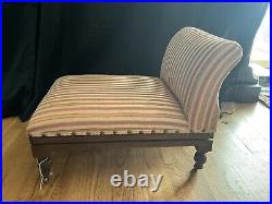 Antique Vintage Salesman Size Chaise Lounge Fainting Couch Gout stool