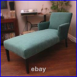 Antique / Vintage chaise lounge Teal / Blue Newly restored and upholstered