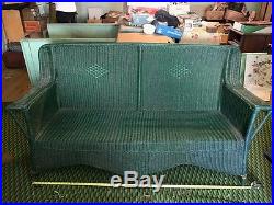 Antique Wicker Patio Sofa Couch Love Seat