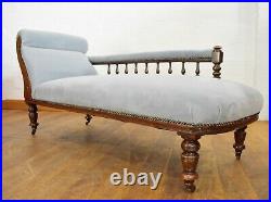 Antique carved chaise longue day bed sofa settee