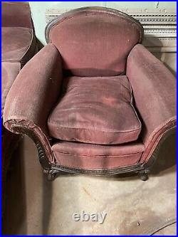 Antique couch and chair 1920's I Believe Needs Reupholstered And Refinished
