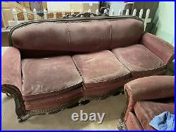 Antique couch and chair 1920's I Believe Needs Reupholstered And Refinished