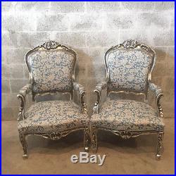 Antique living room set in Louis xvi style, sofa and 2 chairs
