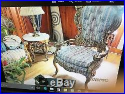 Antique living room set, sofa no tears scratches, rips, Tables white marble, 2 chair