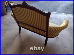 Antique loveseat furniture couch wood