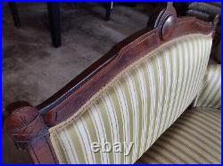 Antique loveseat furniture couch wood