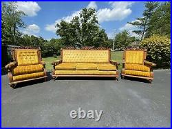 Antique parlor set settee and two armchairs