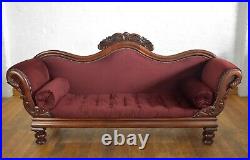 Antique style carved and buttoned double ended chaise longue day sofa settee