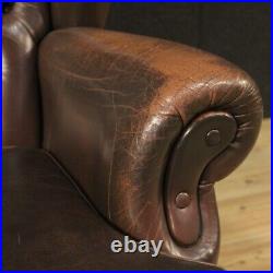 Armchair chester lounge chair living room brown leather furniture antique style