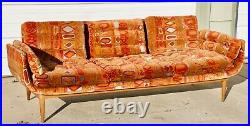 Armstrong Co. Gondola Couch with Jack Lenor Larsen Caravan fabric Mid Century