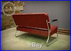 Art Deco Chrome Tubular Steel Couch Hoffman Weber