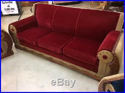Art Deco Mohair Couch & Chairs from the 1950's