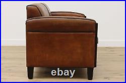Art Deco Vintage Dutch Sheep Skin Leather Sofa or Couch #46586