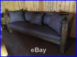 Arts and crafts antique oak sofa and settee. American circa 1915