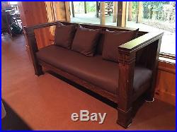 Arts and crafts antique oak sofa and settee. American circa 1915