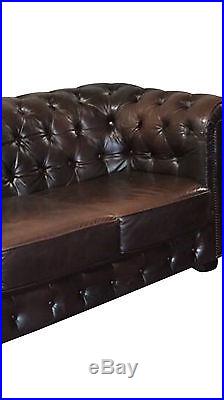Attractive Leather English Chesterfield Salon Set, Tufted
