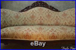 Authentic Antique Fully Restored Victorian Sofa Love Seat Settee Hand Carved